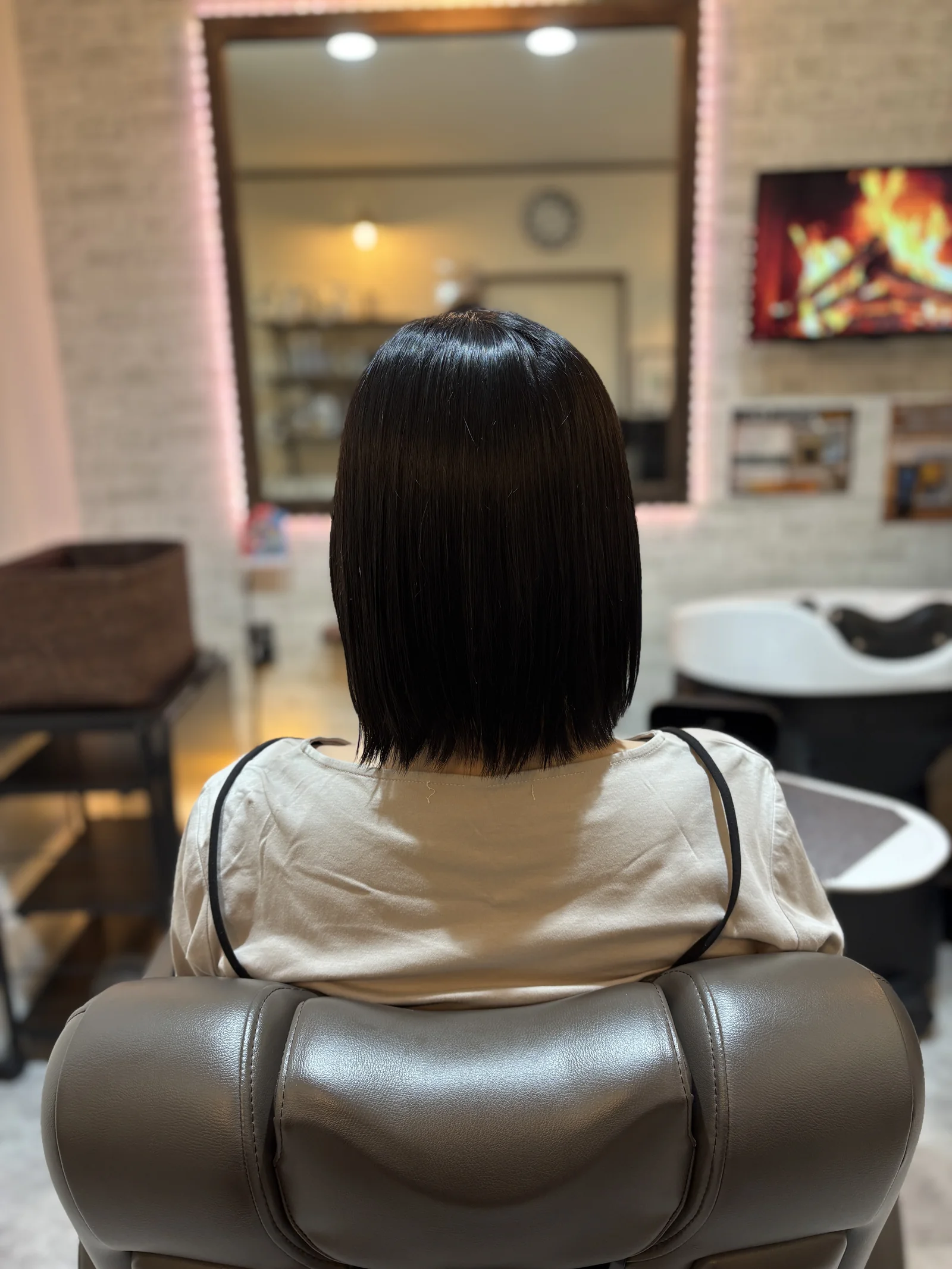 ヘッドスパ後の仕上がり ボブヘアのまとまり